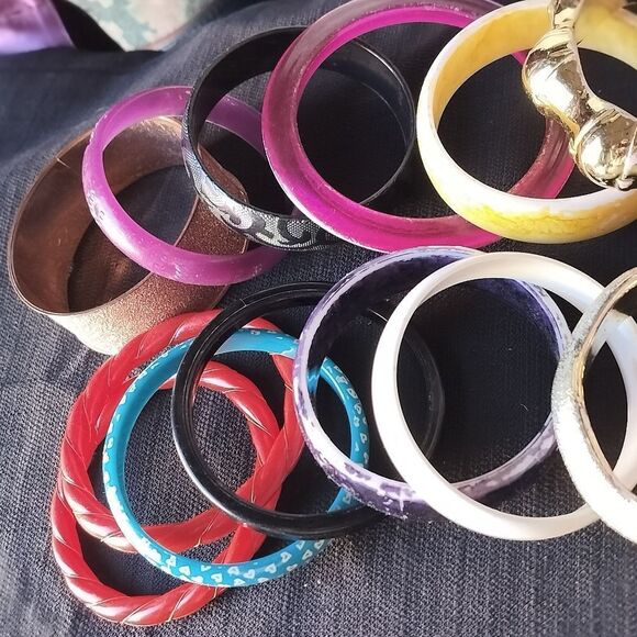 Lot Of 16 Different Unique Bangle Bracelets - Picture 4 of 14